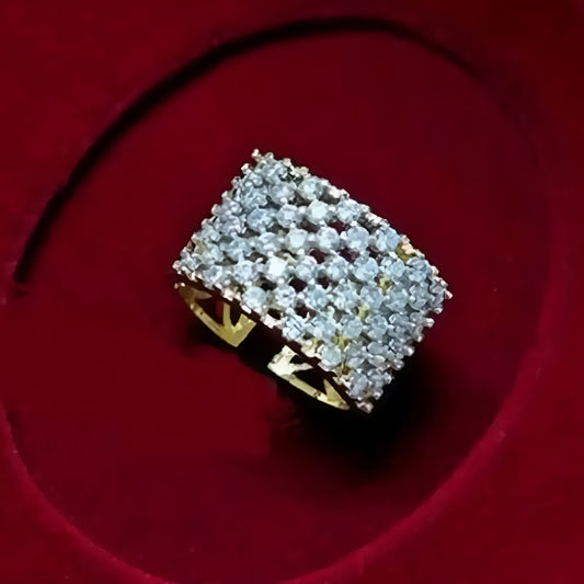 Gilded Weave: Majestic Adjustable AD Ring